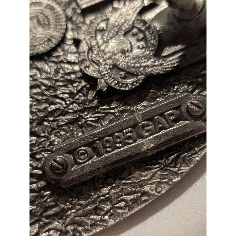 Vintage‎ GAP Belt Buckle Air Force Academy USA 90s Collegiate Pewter Oval Buckle